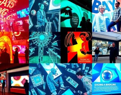 Collage of captivating interactive advertising examples.